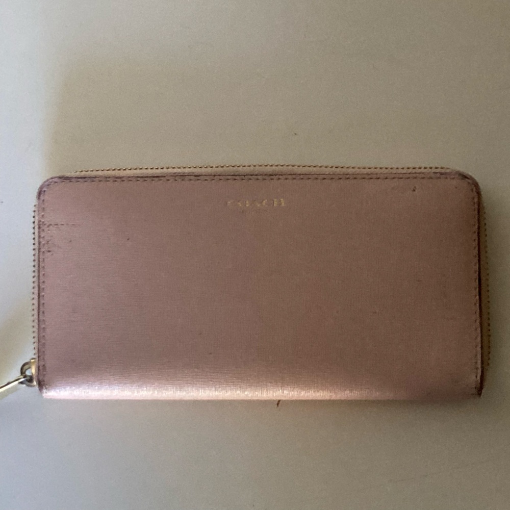 Coach Light Pink Zip Wallet